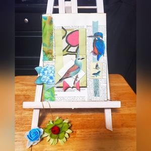 🙏 HAND CRAFTED bookpage folder folio notebook bird theme